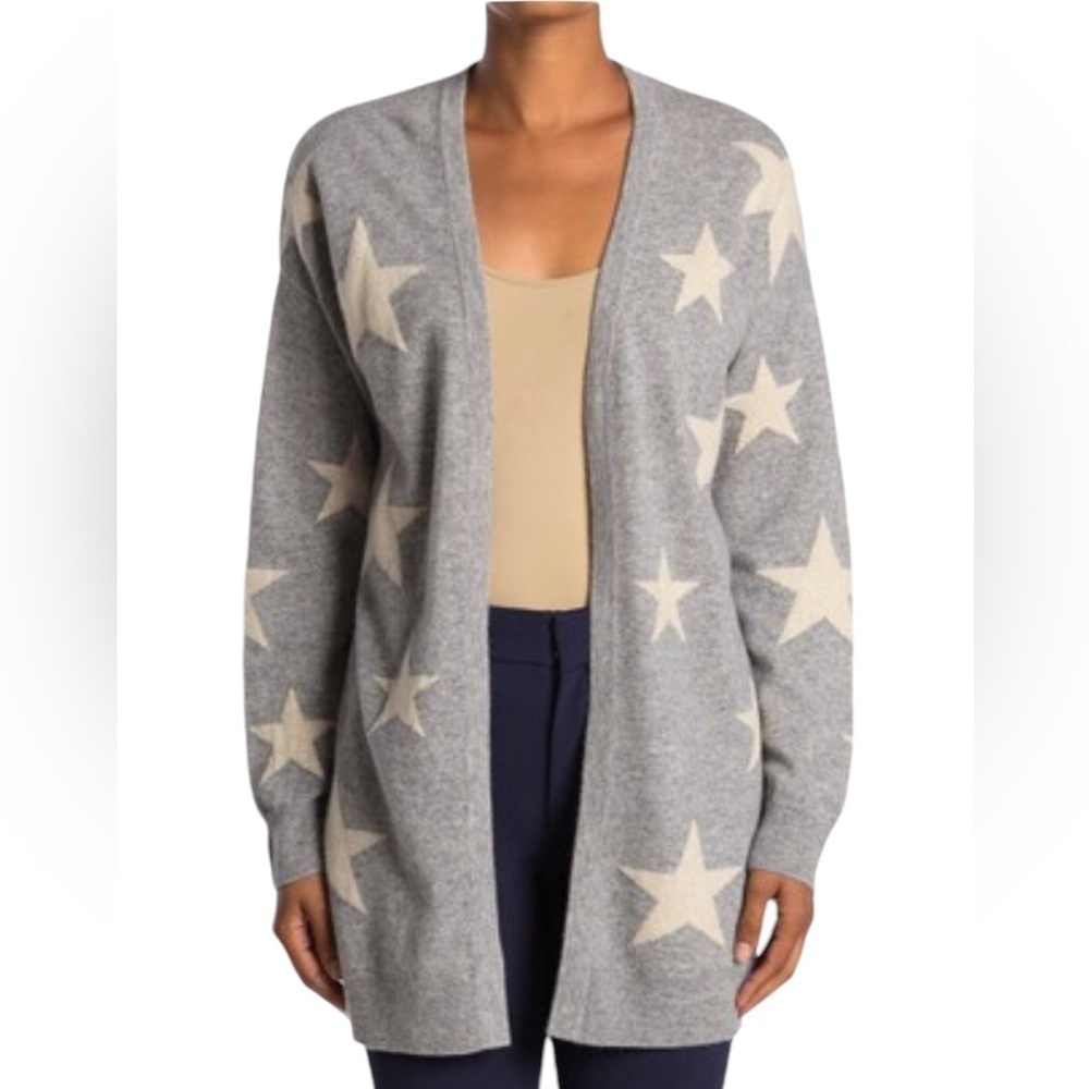 Magaschoni Cashmere Star Cardigan Long Open Front Duster Small - Picture 4 of 15